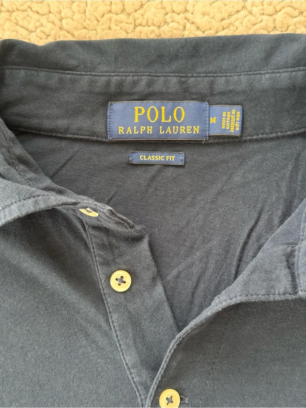 Polo Ralph Lauren navy classic fit short-sleeve polo shirt- Size M